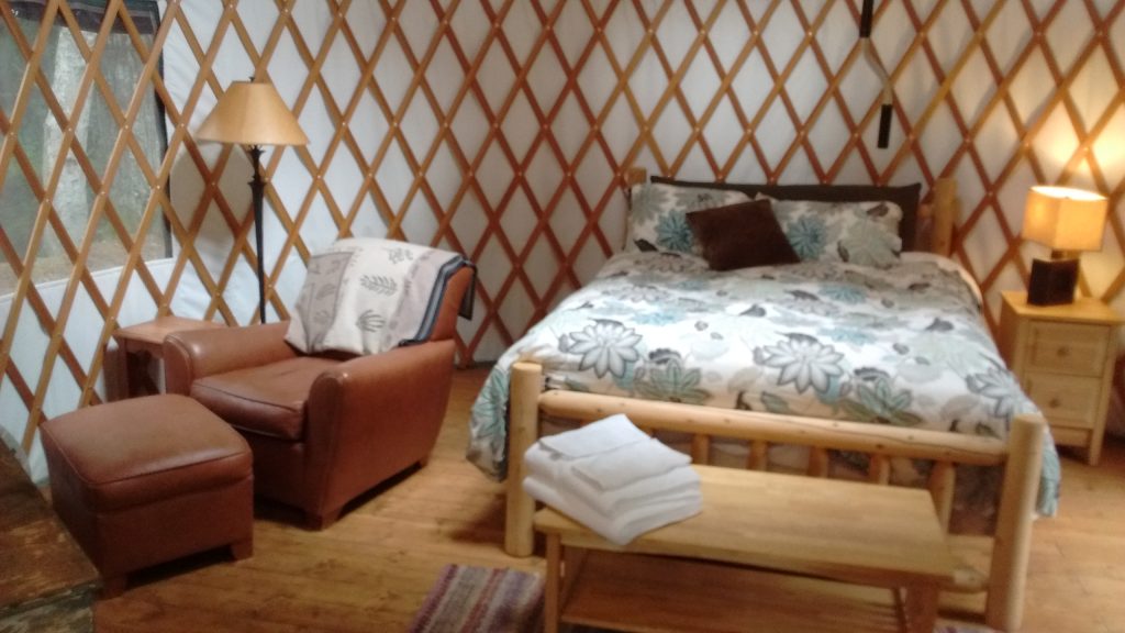 Inside Chinook Yurt