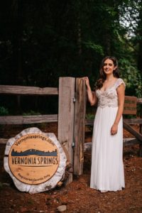 Bride at Sign